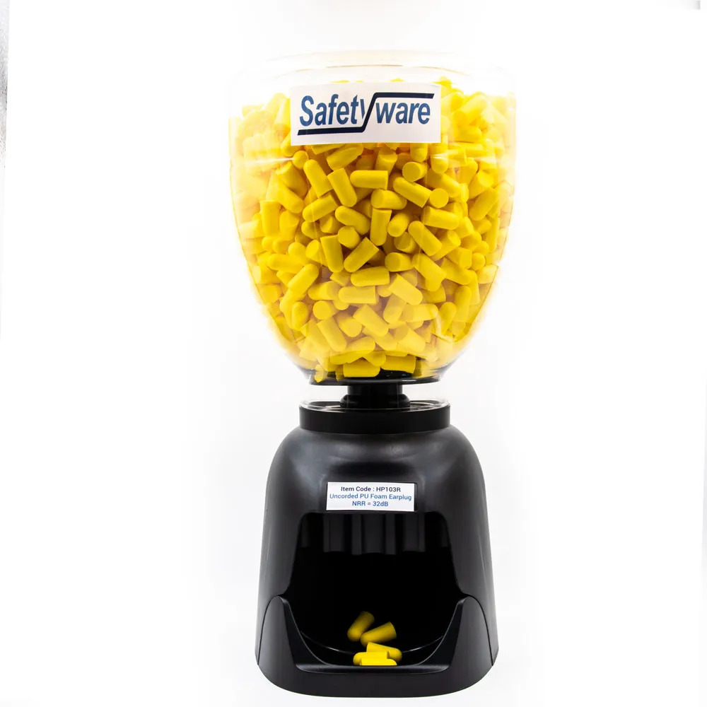 SAFETYWARE EasyFit Uncorded Disposable PU Foam Ear Plugs with Dispenser (500 pairs)