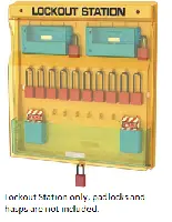 SAFETYWARE Combination Advanced Lockout Station with Cover (Unfilled) ~ for 10 padlocks