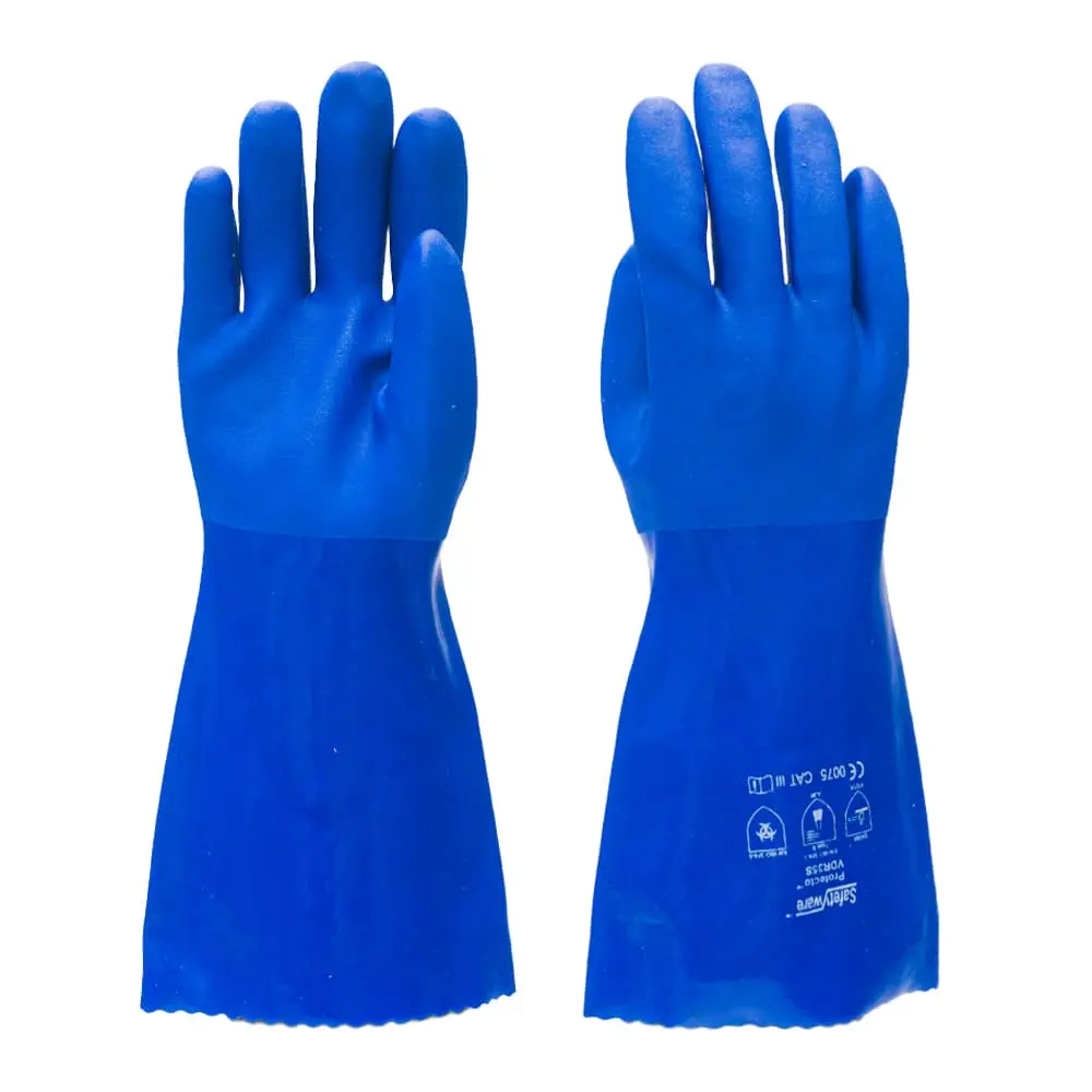 [VDR35S] SAFETYWARE Protecto VDR-35 Fully Coated PVC Gloves with Roughen Palm