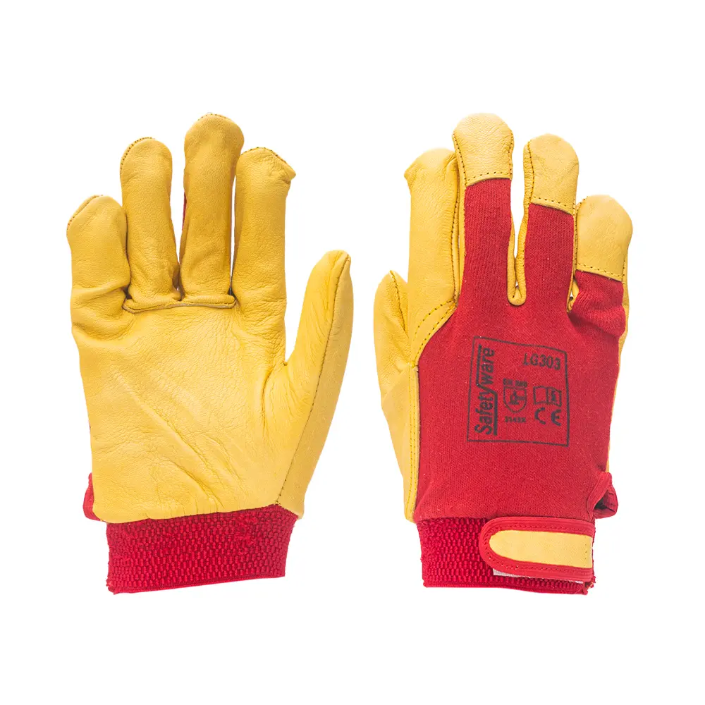 [LG303] SAFETYWARE Premium Quality Soft Goat Grain Driver Gloves (Knitted Back)