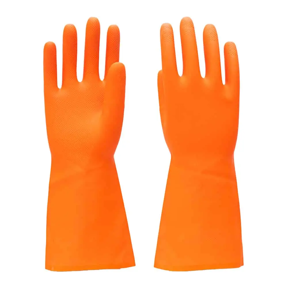 SAFETYWARE Duramax HF2813 Heavy Duty 12.5" Flocklined Natural Rubber Gloves