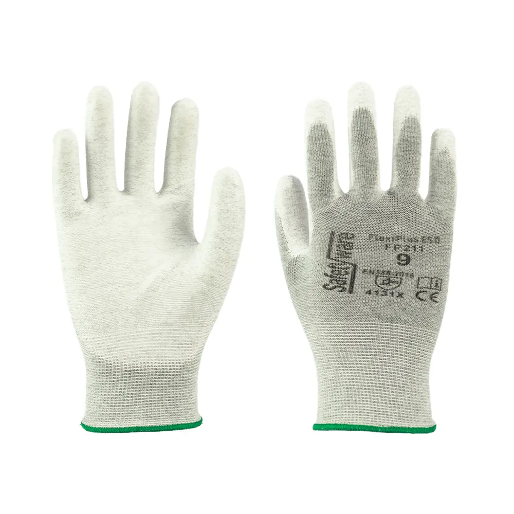 [FP211-SM] SAFETYWARE FlexiPlus-ESD FP211 PU Palm Coated Gloves (S / 7)