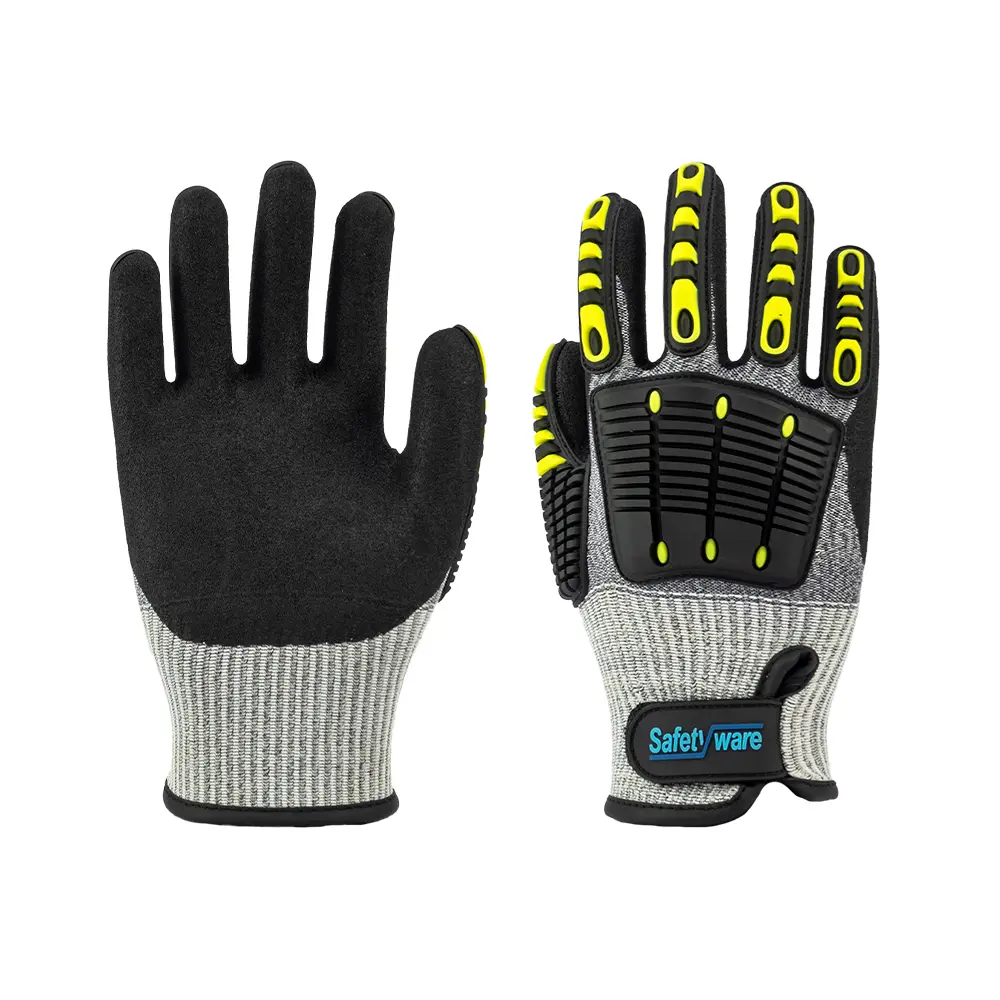 [IMP01-SM] SAFETYWARE ImpactGuard IMP01 Sandy Nitrile Palm Coated Impact Protection Gloves (EN Cut Level F) (S / 7)