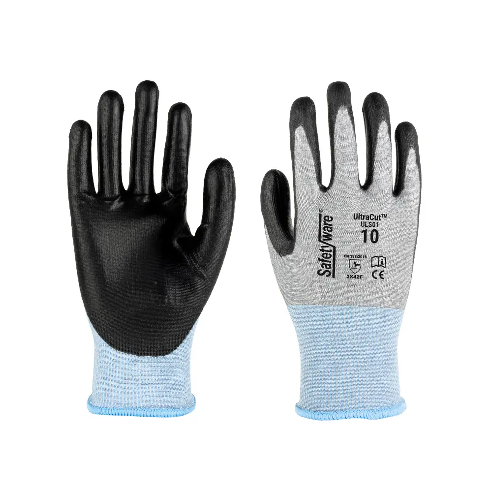[ULS01-SM] SAFETYWARE UltraCut ULS01 Level F Cut Resistant Gloves with 18-Gauge HPPE Blend Liner & PU Palm Coating (S / 7)