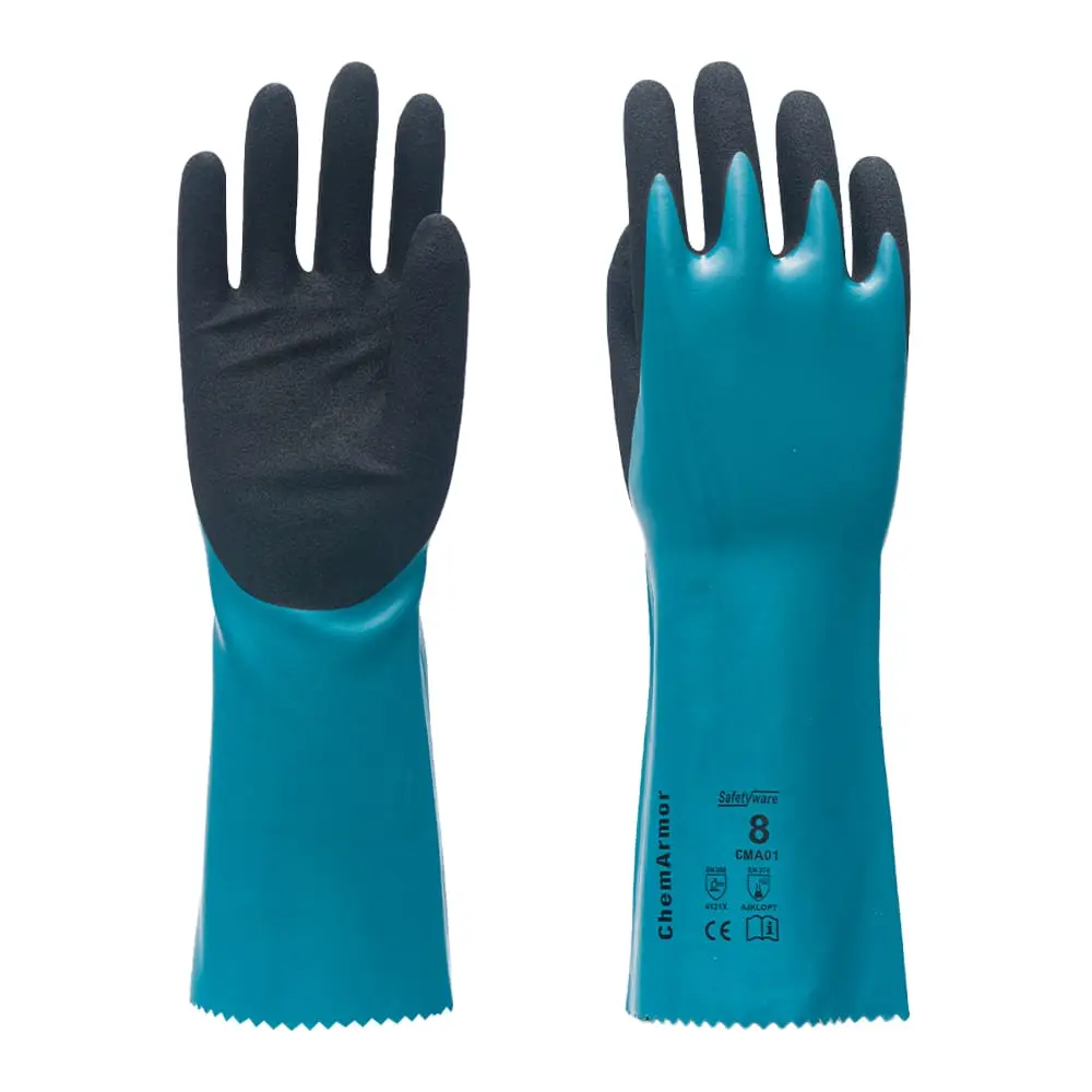 [CMA01-MD] SAFETYWARE ChemArmor CMA01 Nitrile Supported Gloves with Sandy Palm (M / 8)