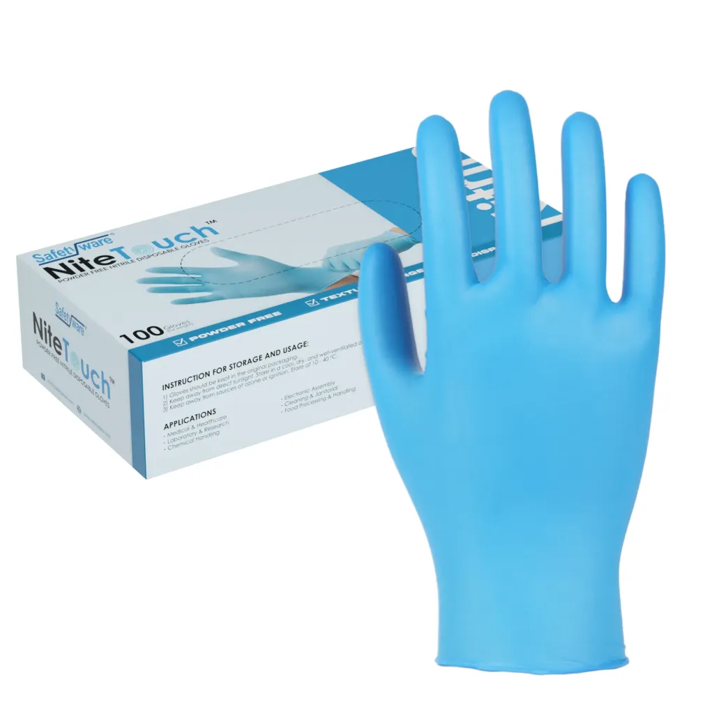 [NEX35-SM] SAFETYWARE NiteTouch NEX35 9" Powder Free Light Duty Nitrile Examination Gloves (S / 7)