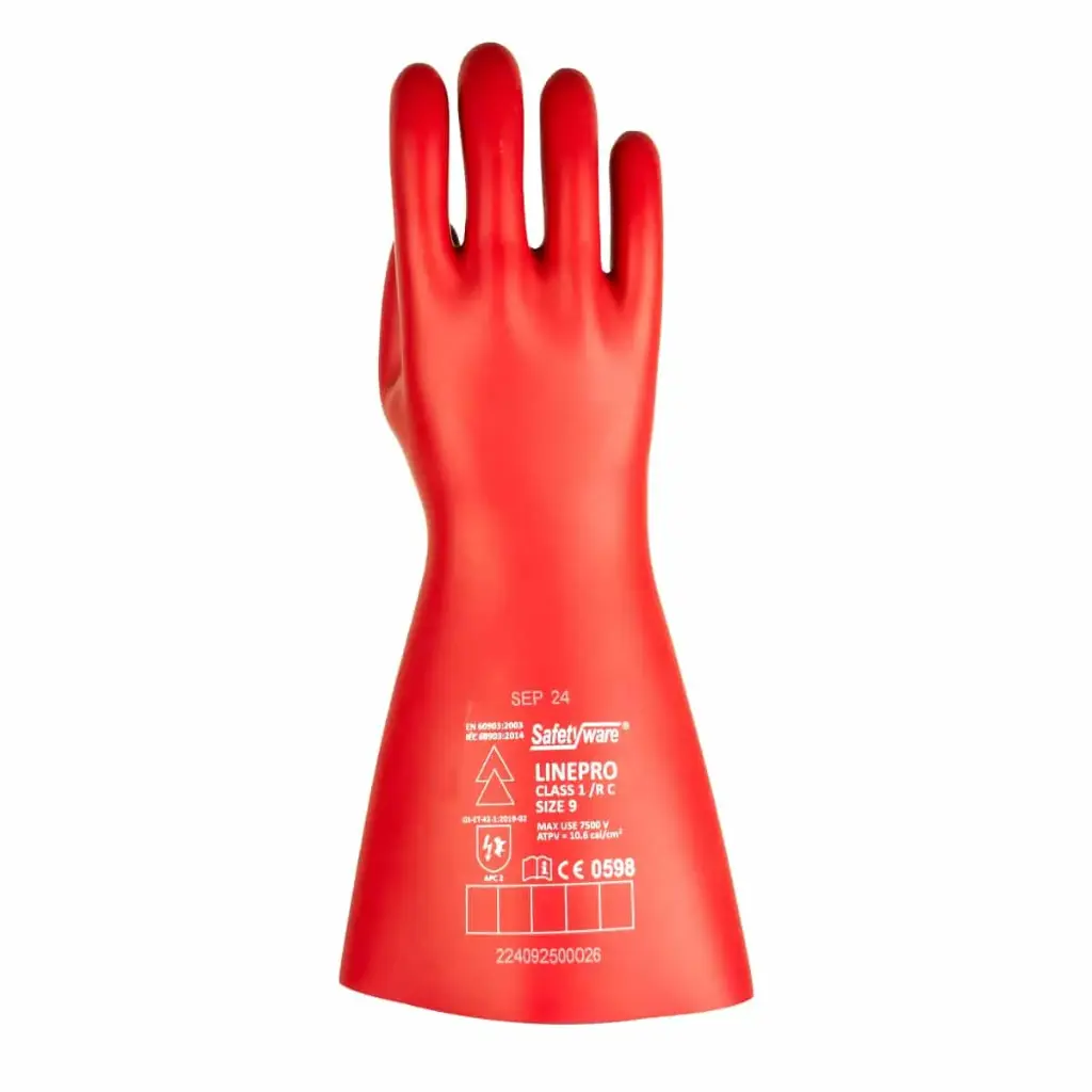 SAFETYWARE LinePro Class 1 Electrical Rubber Insulating Gloves