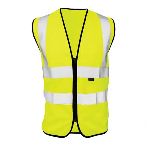 SAFETYWARE SV114 Essential Series High Visibility Safety Vest with 2 Horizontal & 2 Vertical Grey Reflective Tape