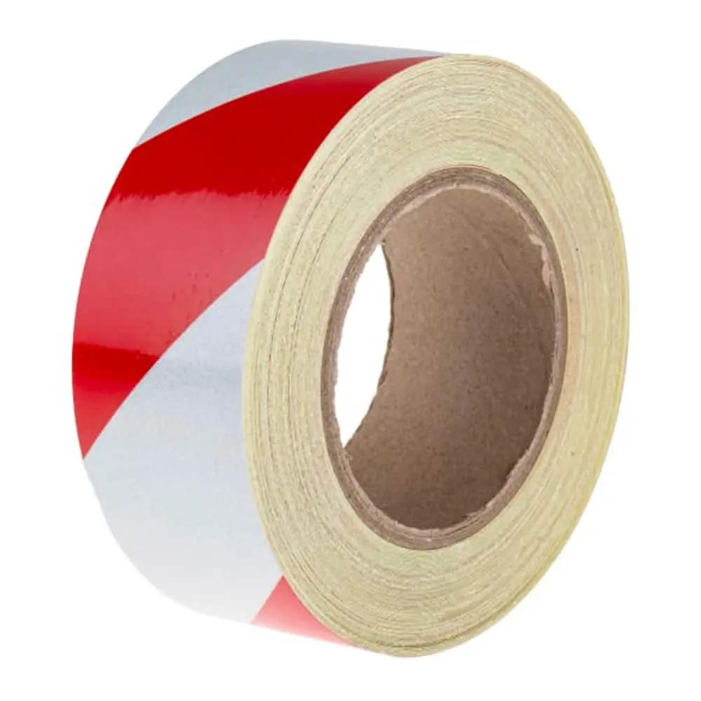 [FMTPVC48-RDW] SAFETYWARE EcoRoute PVC Floor Tape (Red / White)