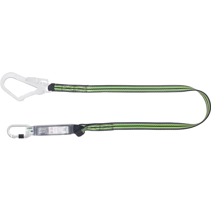 KRATOS 1.8-meter Energy Absorbing Webbing Lanyard with Scaffold Hook & Karabiner