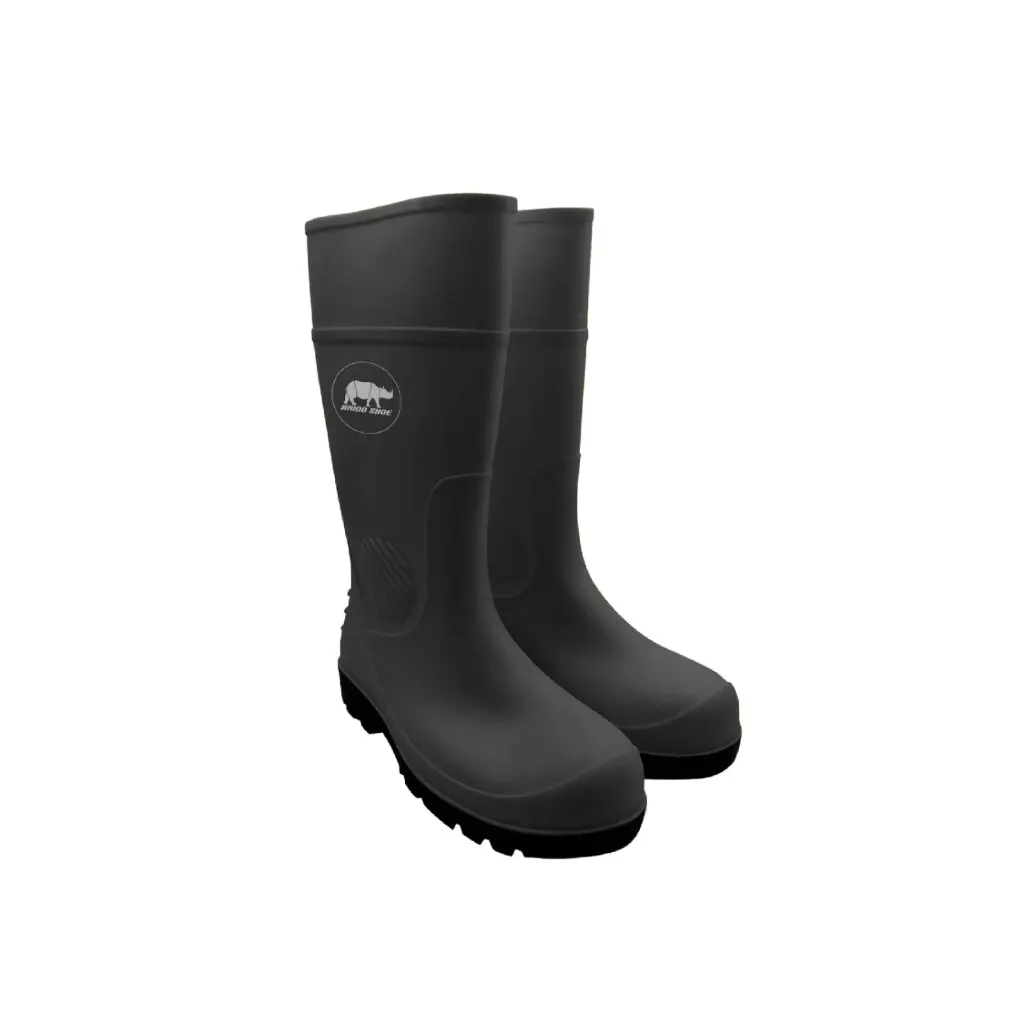 [WB300-SBP-BLK-36] RHINO SHOE ValueMax WB300-SBP Safety Waterproof PVC Boots with Steel Toe Cap & Steel Plate (36 (EU) / 3 (UK))