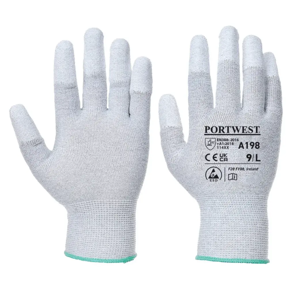 [A198GRR-M] PORTWEST A198 Antistatic PU Fingertip Glove