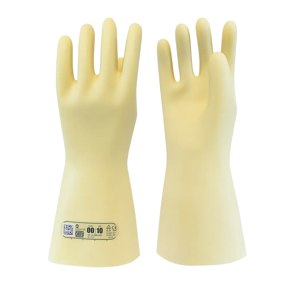 CATU Electrical Insulating Rubber Electrical Gloves Class 00 - 500 V AC