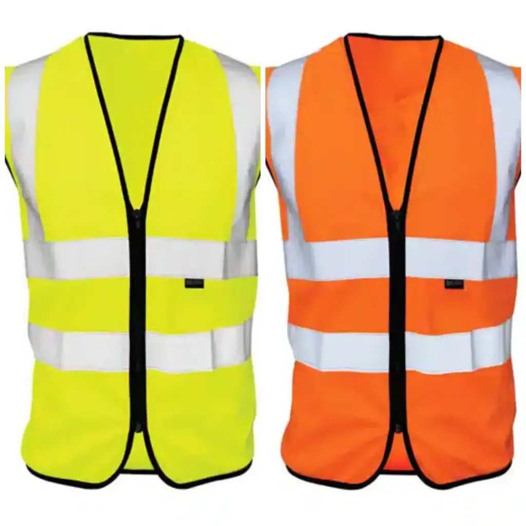 SAFETYWARE SV114 Essential Series High Visibility Safety Vest with 2 Horizontal & 2 Vertical Grey Reflective Tape